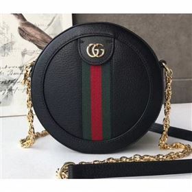 Gucci Web Ophidia Mini Round Shoulder Bag 550618 Leather Black 2019 (delihang-9061413)