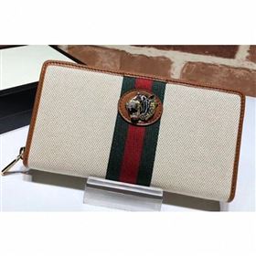 Gucci Vintage Web Rajah Zip Around Wallet 573791 Canvas Beige 2019 (delihang-9061432)