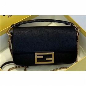 Fendi Roma Amor Leather Mini Baguette Bag Black 2019 (chaoliu-9061906)