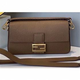 Fendi Roma Amor Leather Medium Baguette Bag Brown 2019 (chaoliu-9061902)