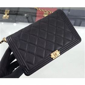 chaneI Caviar Leather Boy Wallet On Chain WOC Bag A80387 Black/Gold (hot-9062109)