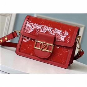 Louis Vuitton Monogram Vernis Patent Leather Mini Dauphine Bag Red 2019 (gaoshang-9062013)