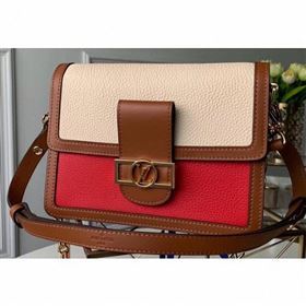 Louis Vuitton Taurillon Leather Dauphine MM Bag M53830 Beige/Red 2019 (kd-9062005)