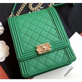 Chanel Boy North/South Small Flap Bag AS0130 Green 2019 (kana-9062002)