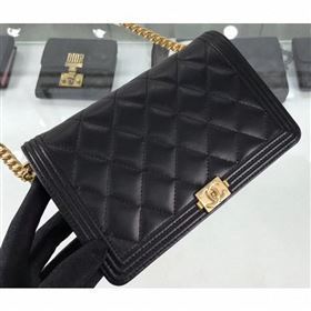 Chanel Lambskin Boy Wallet On Chain WOC Bag A81969 Black/Gold 2019 (hot-9062113)