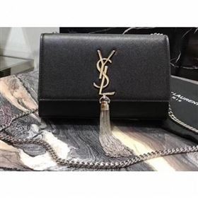 Saint Laurent Grained Leather Kate Chain With Tassel Small Bag 474366 Black/Silver (yida-9062208)