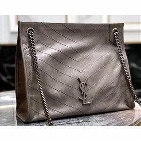 Saint Laurent Crinkled Vintage Leather Niki Medium Shopping Tote Bag 577999 Etoupe 2019 (yida-9062215)