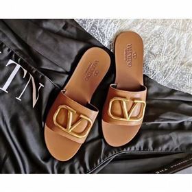 valentino vlogo calfskin slides camel (VT-09)