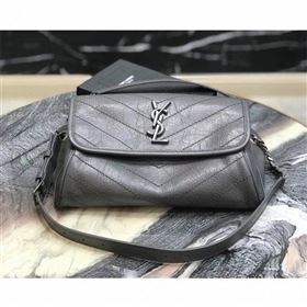 Saint Laurent NIKI BODY BAG 111682 IN CRINKLED VINTAGE LEATHER GRAY (YIDA-10)