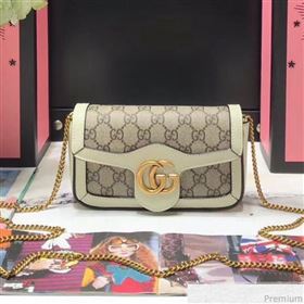 Gucci GG Marmont Matelassé Super Mini Bag 476433 Beige/White 2019 (JM-9032207)