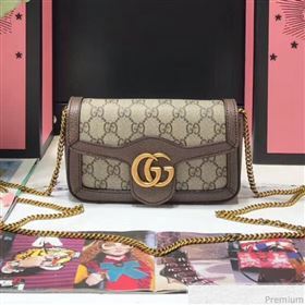 Gucci GG Marmont Matelassé Super Mini Bag 476433 Beige/Brown 2019 (JM-9032209)