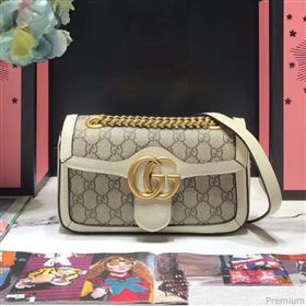 Gucci GG Leather Marmont Matelassé Mini Bag ‎446744 Beige/White 2019 (JM-9032210)