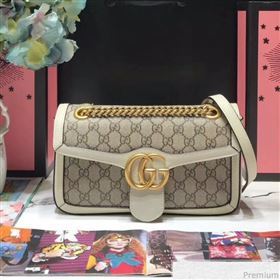 Gucci GG Leather Marmont Matelassé Shoulder Bag ‎443497 Beige/White 2019 (JM-9032213)