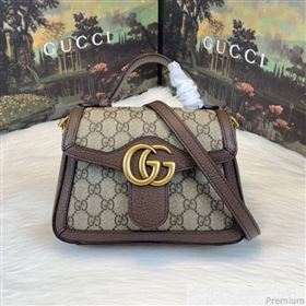 Gucci GG Leather Marmont Matelassé Mini Top Handle Bag Beige/Brown 2019 (JM-9032218)