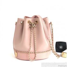 Chanel Lambskin Drawstring Bucket Bag AS0373 Pink 2019 (BLWX-9032501)
