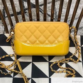 Chanel Gabrielle Clutch on Chain/Mini Bag in Grained Leather A94505 Yellow 2019 (JDH-9032511)