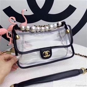 Chanel PVC Pearl Flap Bag Black/Transparent 2019 (XXY-9032614)