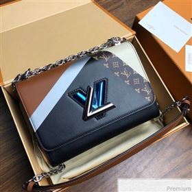 Louis Vuitton Twist Denim MM Chain Bag M50280 Black 2019 (LVSJ-9032204)