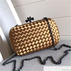 Bottega Veneta Silk Chain Knot Intreccio Impero Clutch Gold 2019 (MISU-9032730)