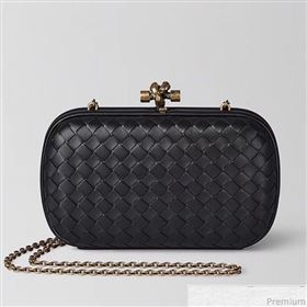 Bottega Veneta Chain Knot Intreccio Nappa Clutch Black 2019 (MISU-9032738)