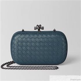 Bottega Veneta Chain Knot Intreccio Nappa Clutch Blue 2019 (MISU-9032735)