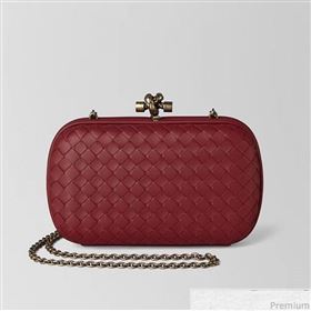 Bottega Veneta Chain Knot Intreccio Nappa Clutch Red 2019 (MISU-9032736)