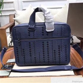 Bottega Veneta Mens Briefcase in Intreccio Nappa Blue 2019 (MISU-9032739)