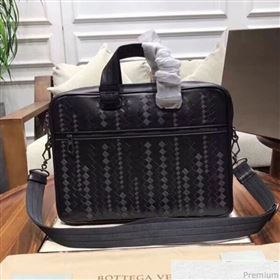 Bottega Veneta Mens Briefcase in Intreccio Nappa Black 2019 (MISU-9032740)