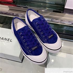 Chanel Suede Calfskin Sneakers G34760 Blue 2019 (XO-9032820)