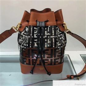 Fendi PU Mon Tresor Bucket Bag Brown/Black 2019 (AFEI-9032619)