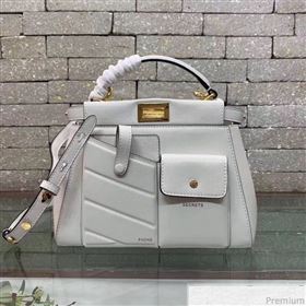 Fendi Peekaboo Mini Pocket White 2019 (AFEI-9032621)