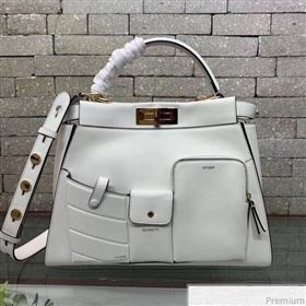 Fendi Peekaboo Regular Pocket White 2019 (AFEI-9032624)