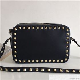 Valentino Rockstud Rolling Camera Shoulder Bag Black/Gold 2019 (JJ3-9032711)