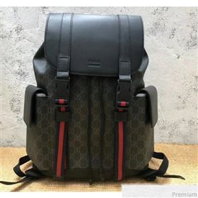 Gucci Soft GG Supreme Backpack 495563 Black/Grey 2018 (HLP-9030640)