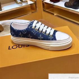 Louis Vuitton Stellar Low-top Sneaker in Blue Monogram Denim 1A4WTT 2019 (SIYA-9030837)