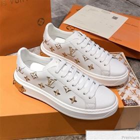 Louis Vuitton Bloom Embroidered Leather Sneaker White/Gold 2019 (KL-9032850)