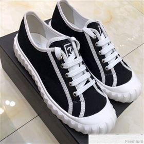 Chanel Bloom Sole Fabric Sneakers Black/White 2019 (HZJ-9032862)