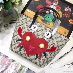 Gucci Childrens GG Crab Tote 550758 Beige/Blue/Red 2019 (JM-9040139)