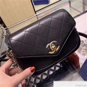 Chanel Flap Bag AS0412 Black/Silver/Gold 2019 (YD-9040301)