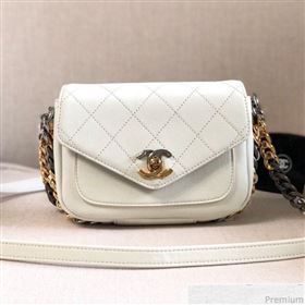 Chanel Flap Bag AS0412 White/Silver/Gold 2019 (YD-9040302)