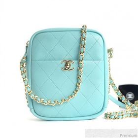 Chanel Lambskin Camera Case AS0139 Light Blue 2019 (YD-9040304)