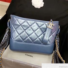 Chanel Iridescent Aged Calfskin Gabrielle Hobo Bag A93824 Blue 2019 (GANE-9040330)