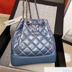 Chanel Iridescent Aged Calfskin Gabrielle Backpack A94502 Blue 2019 (GANE-9040332)