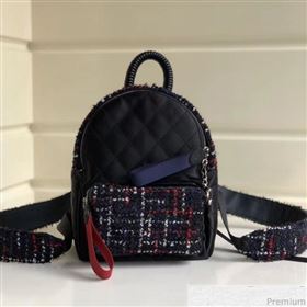 Chanel Sequins Tweed and Nylon Backpack Black 2019 (YD-9031502)