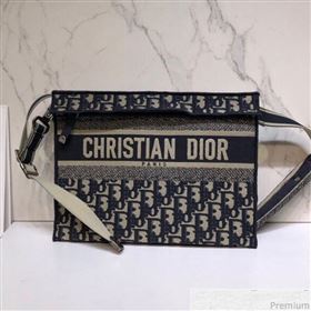 Dior Clutch/Crossbody Bag in Blue Oblique Jacquard Canvas 2019 (XYD-9040344)