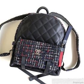Chanel Sequins Tweed and Quilting Nylon Backpack Black 2019 (YD-9031504)