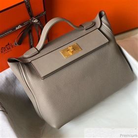 Hermes Kelly 24/24 - 29 Bag in Togo Leather Grey/Gold 2018 (Half Handmade) (FLB-9040115)