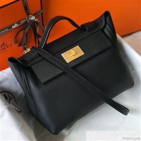 Hermes Kelly 24/24 - 29 Bag in Togo Leather Black/Gold 2018 (Half Handmade) (FLB-9040122)