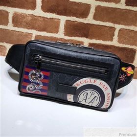 Gucci Night Courrier Soft GG Supreme Belt Bag 474293 Black/Grey 2019 (BLWX-9040123)