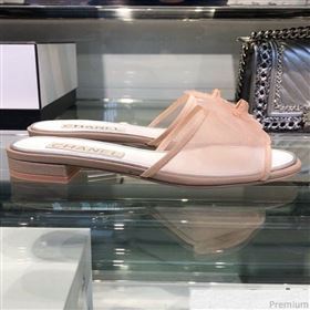 Chanel Camellia Mesh Flat Sandals G34542 Pink 2019 (XO-9040448)